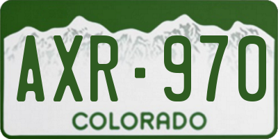 CO license plate AXR970