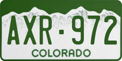 CO license plate AXR972