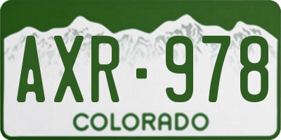 CO license plate AXR978
