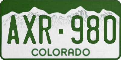CO license plate AXR980