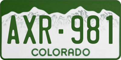CO license plate AXR981