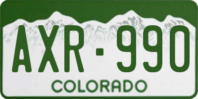 CO license plate AXR990