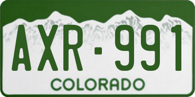 CO license plate AXR991