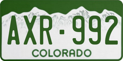 CO license plate AXR992