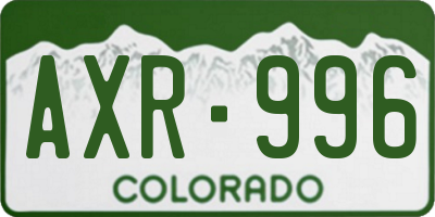 CO license plate AXR996