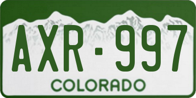 CO license plate AXR997
