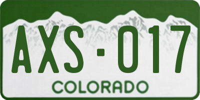 CO license plate AXS017