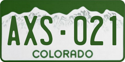 CO license plate AXS021