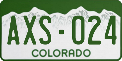 CO license plate AXS024