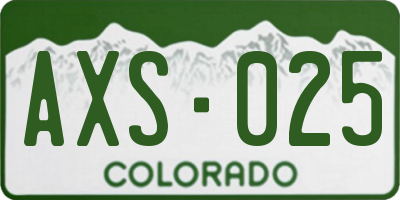 CO license plate AXS025