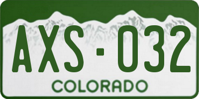 CO license plate AXS032