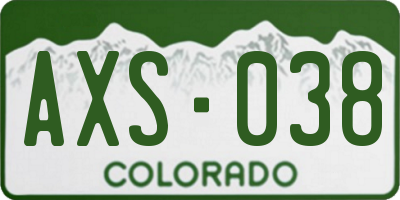 CO license plate AXS038
