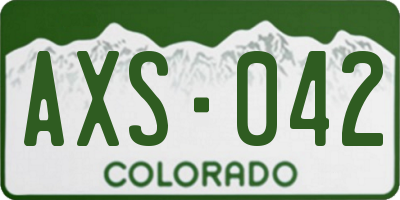 CO license plate AXS042