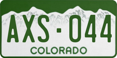 CO license plate AXS044