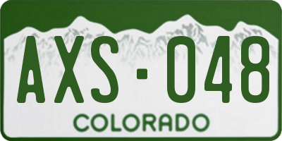 CO license plate AXS048