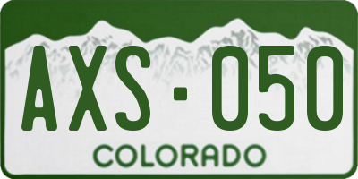 CO license plate AXS050