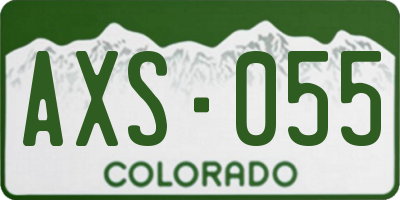 CO license plate AXS055