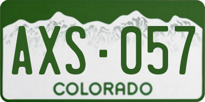 CO license plate AXS057