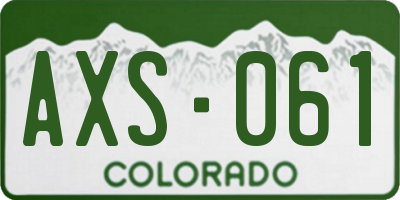 CO license plate AXS061