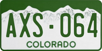CO license plate AXS064
