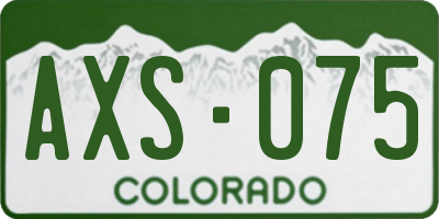CO license plate AXS075