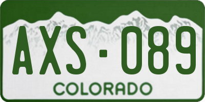 CO license plate AXS089