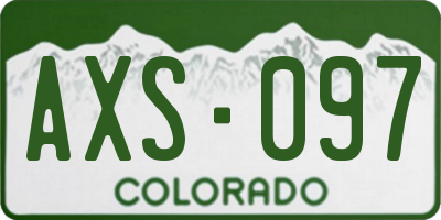 CO license plate AXS097