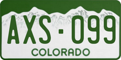 CO license plate AXS099