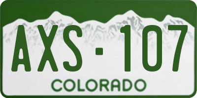 CO license plate AXS107