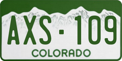 CO license plate AXS109