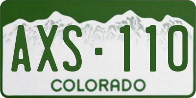CO license plate AXS110