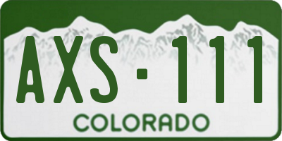 CO license plate AXS111