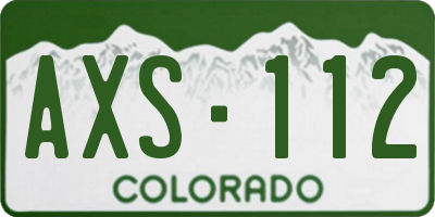 CO license plate AXS112