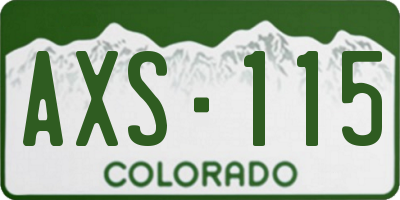 CO license plate AXS115