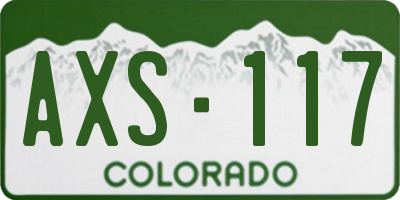 CO license plate AXS117