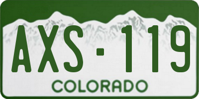 CO license plate AXS119