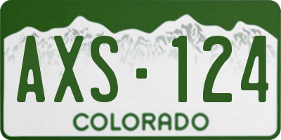 CO license plate AXS124