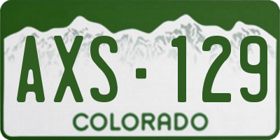 CO license plate AXS129