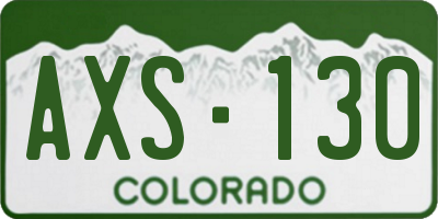 CO license plate AXS130