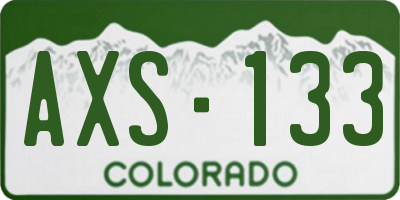 CO license plate AXS133