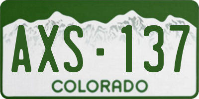 CO license plate AXS137