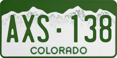 CO license plate AXS138