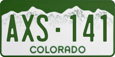 CO license plate AXS141