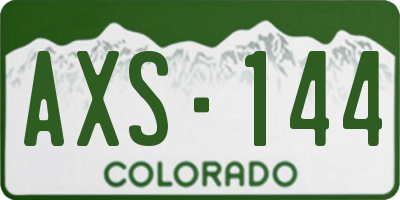 CO license plate AXS144