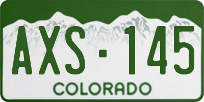 CO license plate AXS145