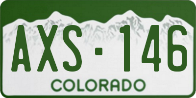 CO license plate AXS146