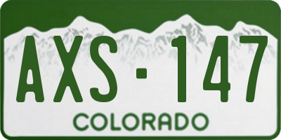 CO license plate AXS147