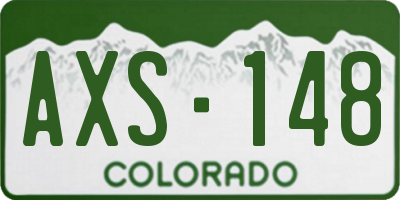 CO license plate AXS148