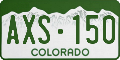 CO license plate AXS150