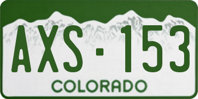 CO license plate AXS153